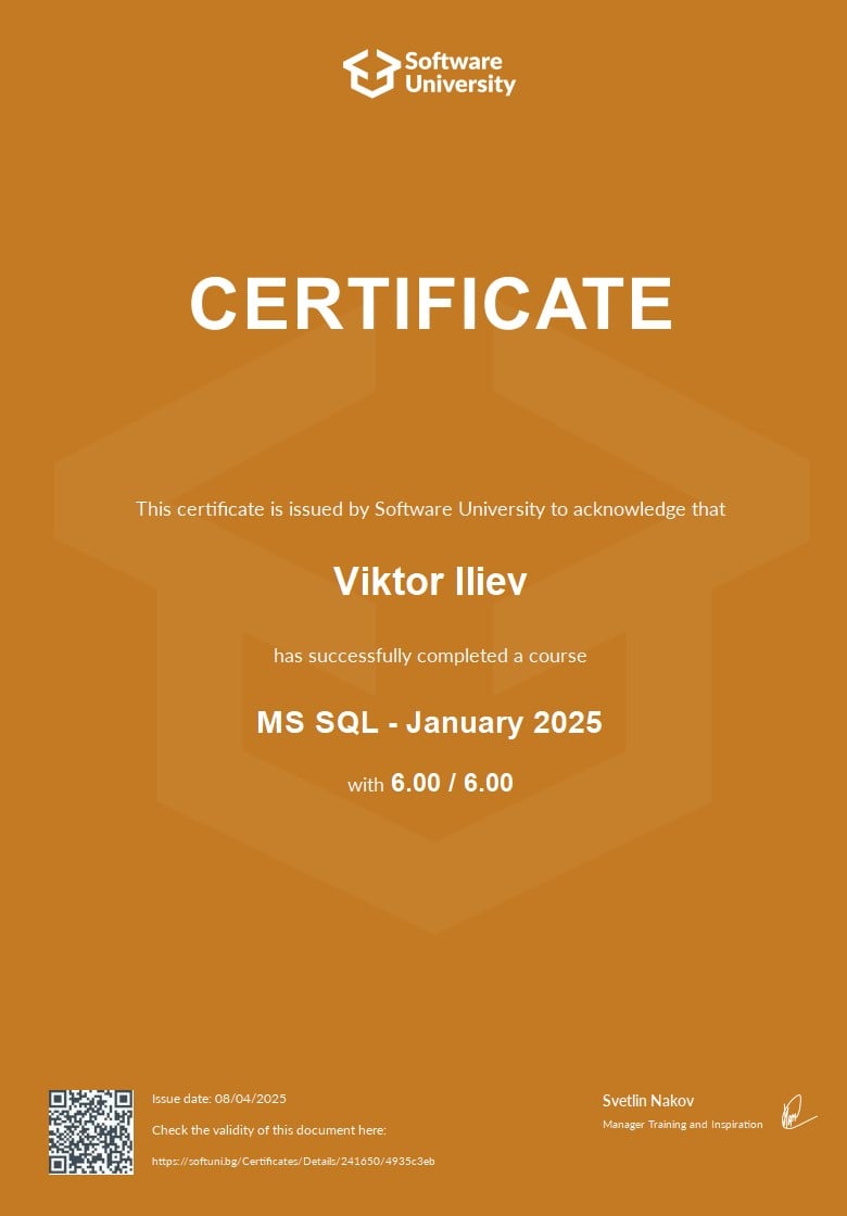MS SQL certificate preview